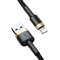 Кабель Baseus Cafule Lightning Cable 2A (1m) black/gold
