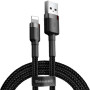 Кабель Baseus Cafule Lightning Cable 2A (1m) black/grey