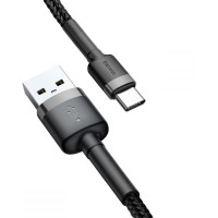 Кабель Baseus Cafule Type-C Cable 2A (2m) black/grey