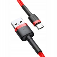 Кабель Baseus Cafule Type-C Cable 2A (2m) black/red