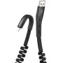Кабель Hoco U78 "Cotton treasure elastic" lightning (1.2m) black