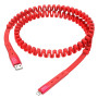 Кабель Hoco U78 "Cotton treasure elastic" lightning (1.2m) red