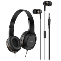 Дротові навушники (набір) Hoco W24 black/gold