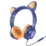 Проводные наушники Hoco W36 Cat ear midnight blue