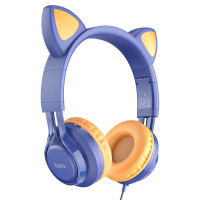 Проводные наушники Hoco W36 Cat ear midnight blue