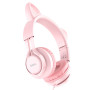 Проводные наушники Hoco W36 Cat ear pink