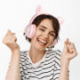Проводные наушники Hoco W36 Cat ear pink