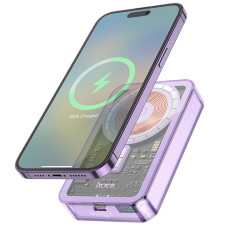 Портативний зарядний пристрій Power Bank Hoco Q14A Ice Crystal PD20W 10000 mAh з MagSafe purple