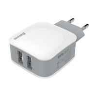 Сетевое зарядное устройство Baseus Letour Charger EU 2USB white/grey