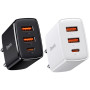 Мережевий зарядний пристрій Baseus Compact Quick Charger 30W Type-C + 2 USB black