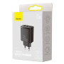 Мережевий зарядний пристрій Baseus Compact Quick Charger 30W Type-C + 2 USB black