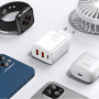 Мережевий зарядний пристрій Baseus Compact Quick Charger 30W Type-C + 2 USB white