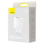 Мережевий зарядний пристрій Baseus Compact Quick Charger 30W Type-C + 2 USB white