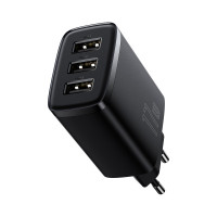 Мережевий зарядний пристрій Baseus Compact 3xUSB 17W black