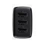Мережевий зарядний пристрій Baseus Compact 3xUSB 17W black