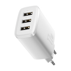 Мережевий зарядний пристрій Baseus Compact 3xUSB 17W white
