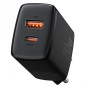 Сетевое зарядное устройство Baseus Compact Quick USB + Type-C 20W black