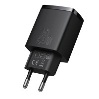 Мережевий зарядний пристрій Baseus Compact Quick USB + Type-C 20W black