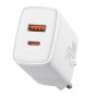Сетевое зарядное устройство Baseus Compact Quick USB + Type-C 20W white