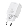 Сетевое зарядное устройство Baseus Compact Quick USB + Type-C 20W white