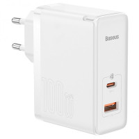 Сетевое зарядное устройство Baseus GaN5 Pro Type-C+USB 100W EU white 