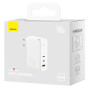 Мережевий зарядний пристрій Baseus GaN5 Pro 140W 2Type-C+USB 140W + Cabel Type-C to Type-C 140W (1m) white 