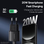 Мережевий зарядний пристрій Baseus GaN5S OS 1C 20W black 