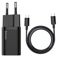 Мережевий зарядний пристрій Baseus Super Si Quick Charger 25W + Cabel Type-C to Type-C black