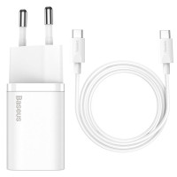 Сетевое зарядное устройство Baseus Super Si Quick Charger 25W + Cabel Type-C to Type-C white