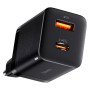Мережевий зарядний пристрій Baseus Super Si Pro Quick Charger 30W Type-C + USB black