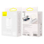 Мережевий зарядний пристрій Baseus Super Si Pro Quick Charger 30W Type-C + USB white