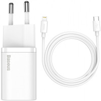 Сетевое зарядное устройство Baseus Super Si Quick Charger 20W (+ кабель Type-C to Lightning) white