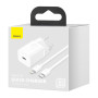 Мережевий зарядний пристрій Baseus Super Si Quick Charger 20W (+ кабель Type-C to Lightning) white