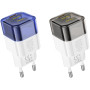 Сетевое зарядное устройство Hoco C125A Transparent 1C PD20W blue
