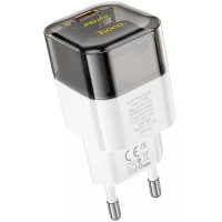 Сетевое зарядное устройство Hoco C125A Transparent 1C PD20W black