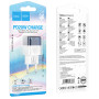 Сетевое зарядное устройство Hoco C125A Transparent 1C PD20W blue