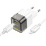 Сетевое зарядное устройство Hoco C125A Transparent 1C PD20W + Cabel Type-C to Type-C black