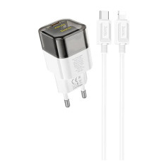 Сетевое зарядное устройство Hoco C125A Transparent 1C PD20W + Cabel Type-C to Type-C black Сетевое зарядное устройство Hoco C125A Transparent 1C PD20W + Cabel Type-C to Type-C black