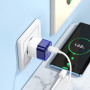 Сетевое зарядное устройство Hoco C125A Transparent 1C PD20W + Cabel Type-C to Type-C blue