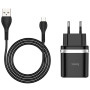 Сетевое зарядное устройство Hoco C12Q Smart QC3.0 + Micro USB black