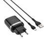 Сетевое зарядное устройство Hoco C12Q Smart QC3.0 + Micro USB black