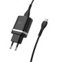 Сетевое зарядное устройство Hoco C12Q Smart QC3.0 + Micro USB black