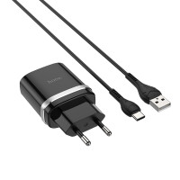 Сетевое зарядное устройство Hoco C12Q Smart QC3.0 + Type-C black