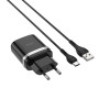 Сетевое зарядное устройство Hoco C12Q Smart QC3.0 + Type-C black