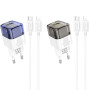 Сетевое зарядное устройство Hoco C131A Platium PD30W+QC3.0 + Cabel Type-C to Lightning black