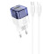 Сетевое зарядное устройство Hoco C131A Platium PD30W+QC3.0 + Cabel Type-C to Lightning blue