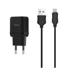 Сетевое зарядное устройство Hoco C22A USB Charger 2.4A (+ кабель Micro USB) black Сетевое зарядное устройство Hoco C22A USB Charger 2.4A (+ кабель Micro USB) black