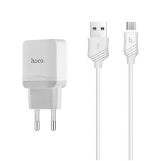 Сетевое зарядное устройство Hoco C22A USB Charger 2.4A (+ кабель Micro USB) white Сетевое зарядное устройство Hoco C22A USB Charger 2.4A (+ кабель Micro USB) white