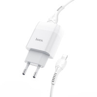 Сетевое зарядное устройство Hoco C72A + Lightning white
