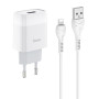 Сетевое зарядное устройство Hoco C72A + Lightning white